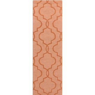 Hand Loomed Benson Casual Solid Tone on tone Moroccan Trellis Wool Area Rugs (26 X 8)