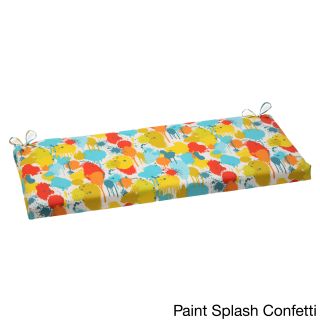 Pillow Perfect Paint Splash Outdoor Bench Cushion