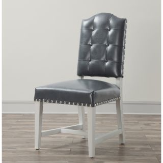 Allure Grey Leather Dining Chair (set Of 2)