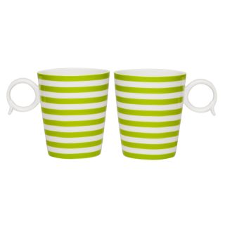 Red Vanilla Freshness Olive Lines 12 ounce Mugs (set Of 2)