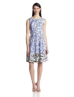 Ellen Tracy Women's Sleeveless Printed Fit and Flare Dress