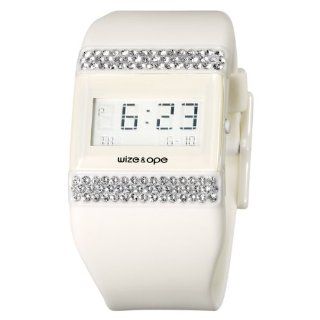 Wize & Ope Unisex WO 015 Strass Digital White Dial Strap and Slide Watch at  Men's Watch store.