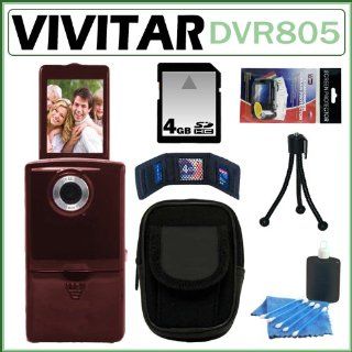 Vivitar Itwist DVR 805 HD 8.1MP Digital Video Camcorder in Black + 4GB Accessory Kit  Camera & Photo