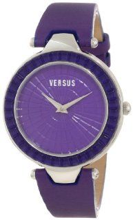 Versus by Versace Women's 3C72100000 Sertie Purple Dial Textured Glass Bezel Genuine Leather Watch at  Women's Watch store.