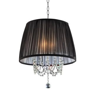 Eclipse 17 inch 3 light Chrome/ Crystal Ceiling Lamp