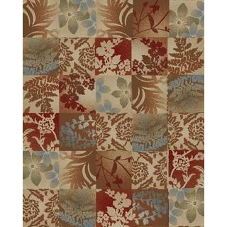 Flowers Squared Multicolored Area Rug (710 X 910)