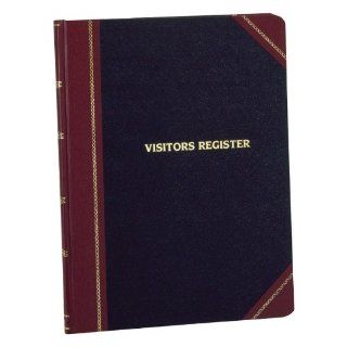 Boorum & Pease Visitor register book, 150 white pages, 14 1/8 x 10 7/8, Black / Red Cover, (806)  Office Guest Registry Books 