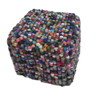 Modern Multi Cube Shape Wool (16x18x18) Pouf