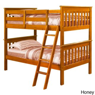 Donco Kids Mission Tilt Ladder Twin Bunk Bed Brown Size Twin