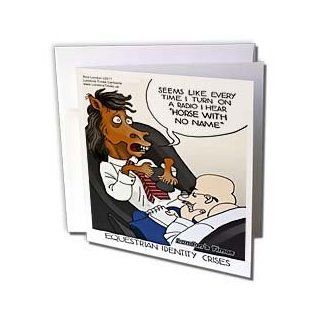 gc_35806_2 Londons Times Offbeat Cartoons Psychiatry/Mental Health   Horse With No Name In Therapy   Funny Gifts   Greeting Cards 12 Greeting Cards with envelopes  Blank Greeting Cards 