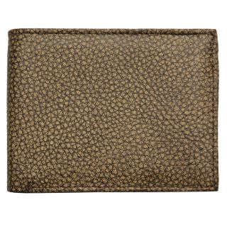 Yl Fashion Mens Brown Textured Leather Bi fold Flap Wallet