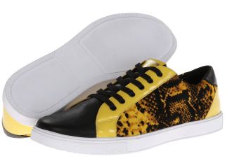 Just Cavalli Python Printed Low Top Trainer Mens Lace up casual Shoes (Yellow)
