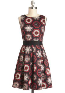 Make the Rounds Dress in Medallions  Mod Retro Vintage Dresses