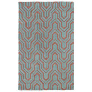 Kaleen Rugs Hand tufted Cosmopolitan Pink/ Teal Wool Rug (96 X 13) Blue Size 96 x 13