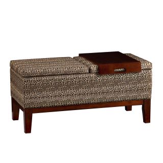 Upton Home Barbara Leopard Print Bench With Tray