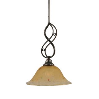 Brooster 10 in W Black Copper Pendant Light with Tinted Shade