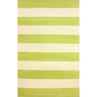 Nuloom Hand tufted Wide Stripes Green New Zealand Wool Rug (5 X 8)