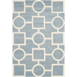 Safavieh Handmade Moroccan Chatham Blue/ Ivory Wool Area Rug (4 X 6)
