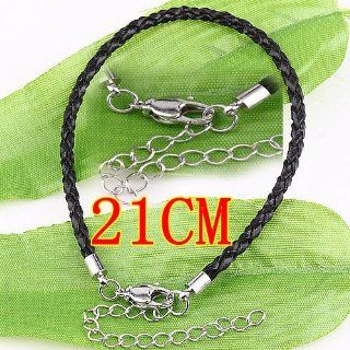 10pc 18KGP Leather Bracelet Charm Bead Fit European Bracelet 21cm AB812 5