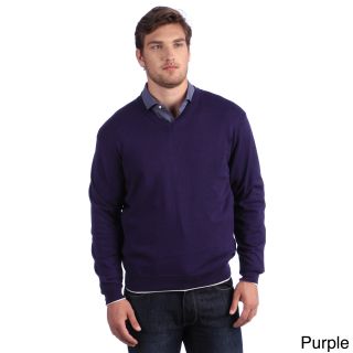 Luigi Baldo Luigi Baldo Mens Italian Made Cotton And Cashmere V neck Sweater Purple Size M