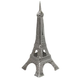 Eiffel Tower 21 inch Silvertone Cast Aluminum Decorative Statue