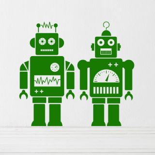 ferm LIVING Robot Wall Decal 2052 Color Green