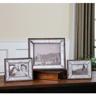 * Daria Antiqued Pinewood Photo Frames (set Of 3) Brown Size Other