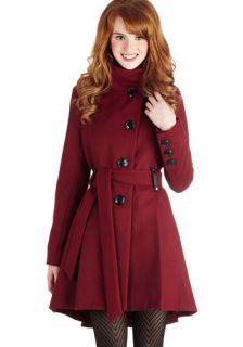 Winterberry Tart Coat in Burgundy  Mod Retro Vintage Coats