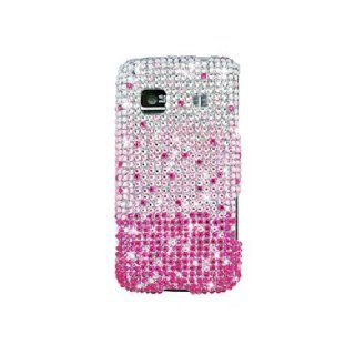 Samsung Galaxy Prevail M820 SPH M820 Bling Gem Jeweled Jewel Crystal Diamond Pink Silver Waterfall Cover Case Cell Phones & Accessories