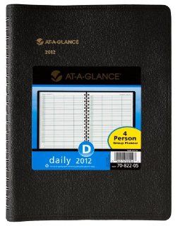 AT A GLANCE Recycled Four Person Group Daily Appointment Book, 8 x 11 Inches, Black, 2012 (70 822 05)  Appointment Books And Planners 