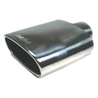 Ractive T815 Exhaust Tip, Stainless, Polished, Slant/Rolled Edge, 2.5 in. Inlet, Oval 6.5 in. Outlet, 8.5 in. Long, Each Automotive