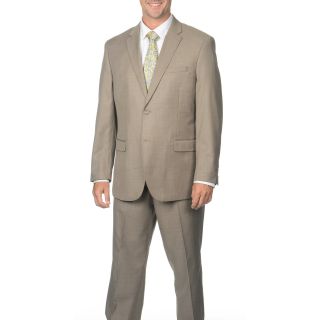 San Malone Caravelli Mens Light Taupe 2 button Notch Collar Suit Brown Size 36R