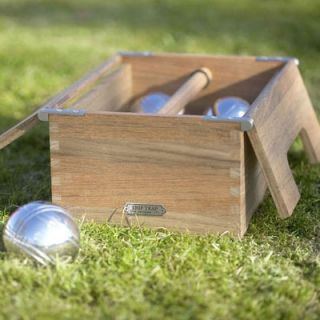 Skagerak Akiko Teak and Steel Petanque Bocce Game Set 1994000