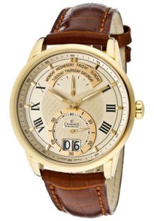 Charmex of Switzerland 1956  Watches,Mens Zermatt Champagne Dial Yellow Gold Plated Stainless Steel, Casual Charmex of Switzerland Quartz Watches