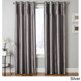 Softline Home Fashions Cosmo Faux Silk Grommet Top Curtain Panel Grey Size 54 x 84