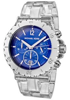 Michael Kors MK5409  Watches,Mens Chronograph Blue Dial Clear Plastic, Chronograph Michael Kors Quartz Watches
