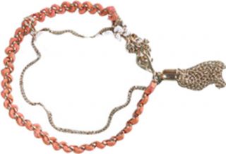 Geranium Leather Chain and Rope Bracelet w/ Tassels JB4123   Peach/Gold