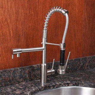 New Industrial Brushed Nickel Pull Down Kitchen Bar Faucet    