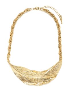 Gold Feather Bib Necklace by Chloe + Isabel