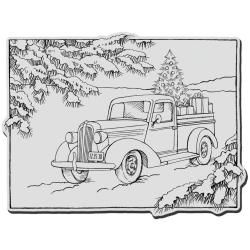 Stampendous Christmas Cling Rubber Stamp   Truck Of Gifts