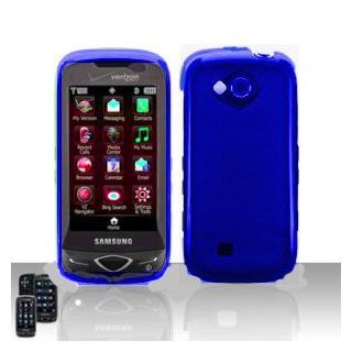 Blue Rubberized Hard Protector Case for Samsung Reality U820 