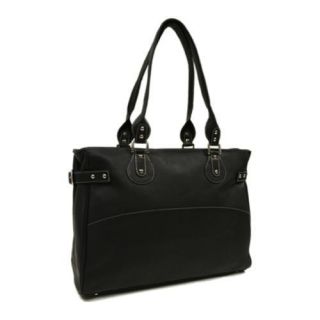Womens Piel Leather Large Ladies Side Strap Tote 2758 Black Leather