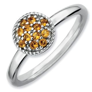 Stackable Expressions™ Citrine Cluster Ring in Sterling Silver