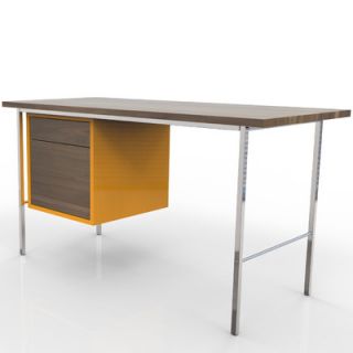 Industrya Type U Writing Desk TU. Finish Walnut / Spanish Orange / Polished