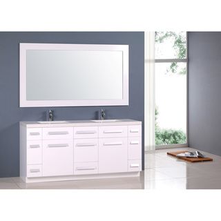 Design Element Design Element Moscony White 72 inch Double Sink Vanity Set White Size Double Vanities