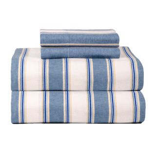 Celeste Home Ultra Soft Blue Stripe Flannel Sheet Set