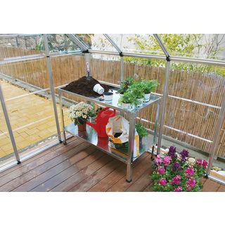 Greenhouse Accessory Bundle With Shelves, Work Bench, Auto Vent And Hangers