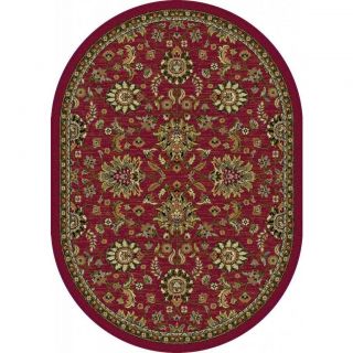 Lagoon Red Oval Transitional Area Rug