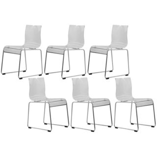 Moreno Transparent Clear Acrylic Modern Chair (set Of 6)