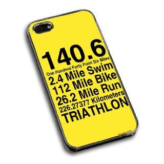 Triathlon 140.6 Math Miles iPhone Case (iPhone 5) with Yellow Background Cell Phones & Accessories